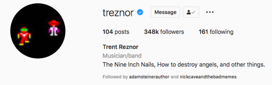 Trent Reznors Instagram-Seite